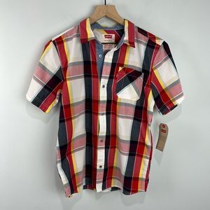 Boys Levi’s Multicolored Plaid Short Sleeve Button Up